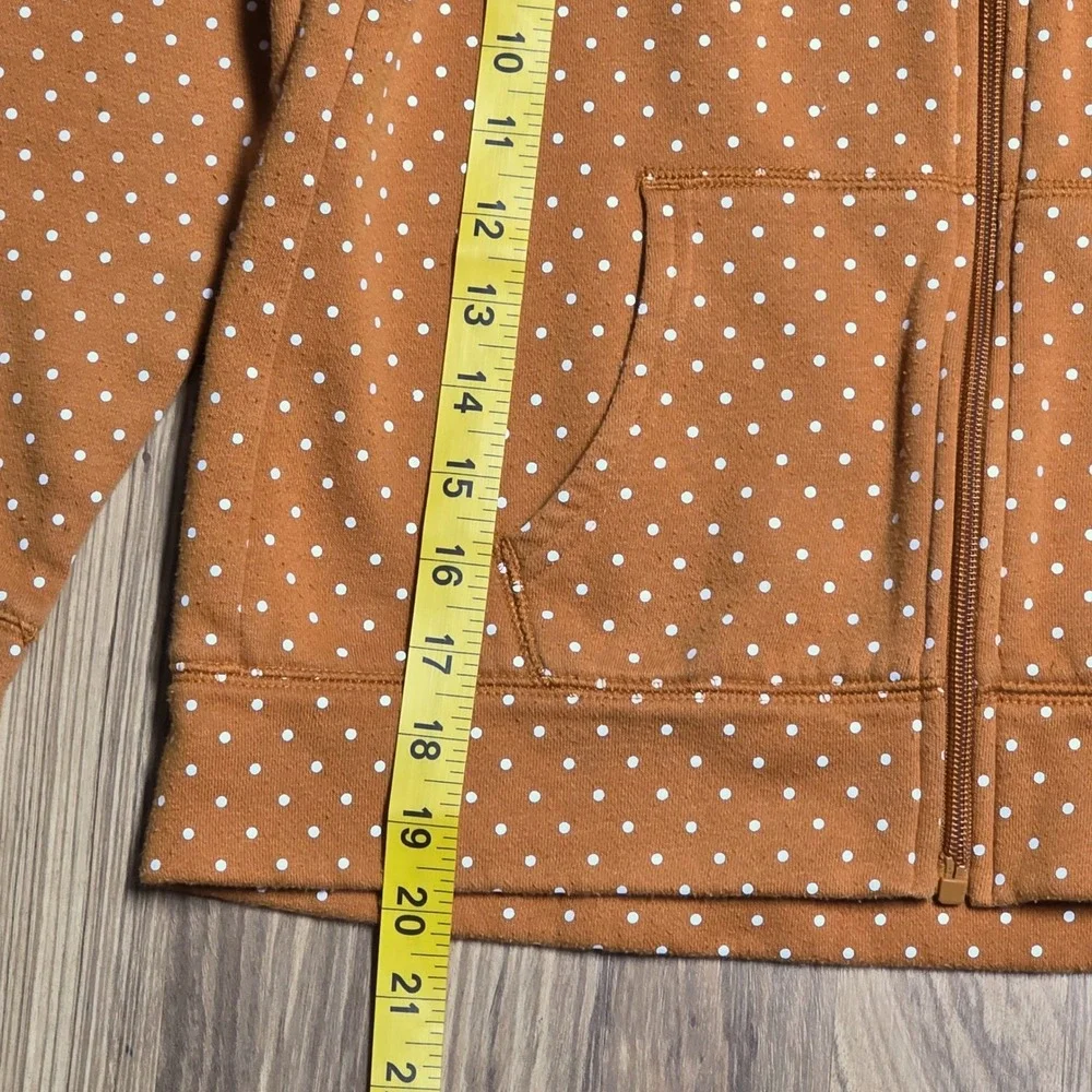 Old‎ Navy Zip Up Hoodie Sweatshirt Girl's Size L 10 12 Mustard Yellow Polkadot